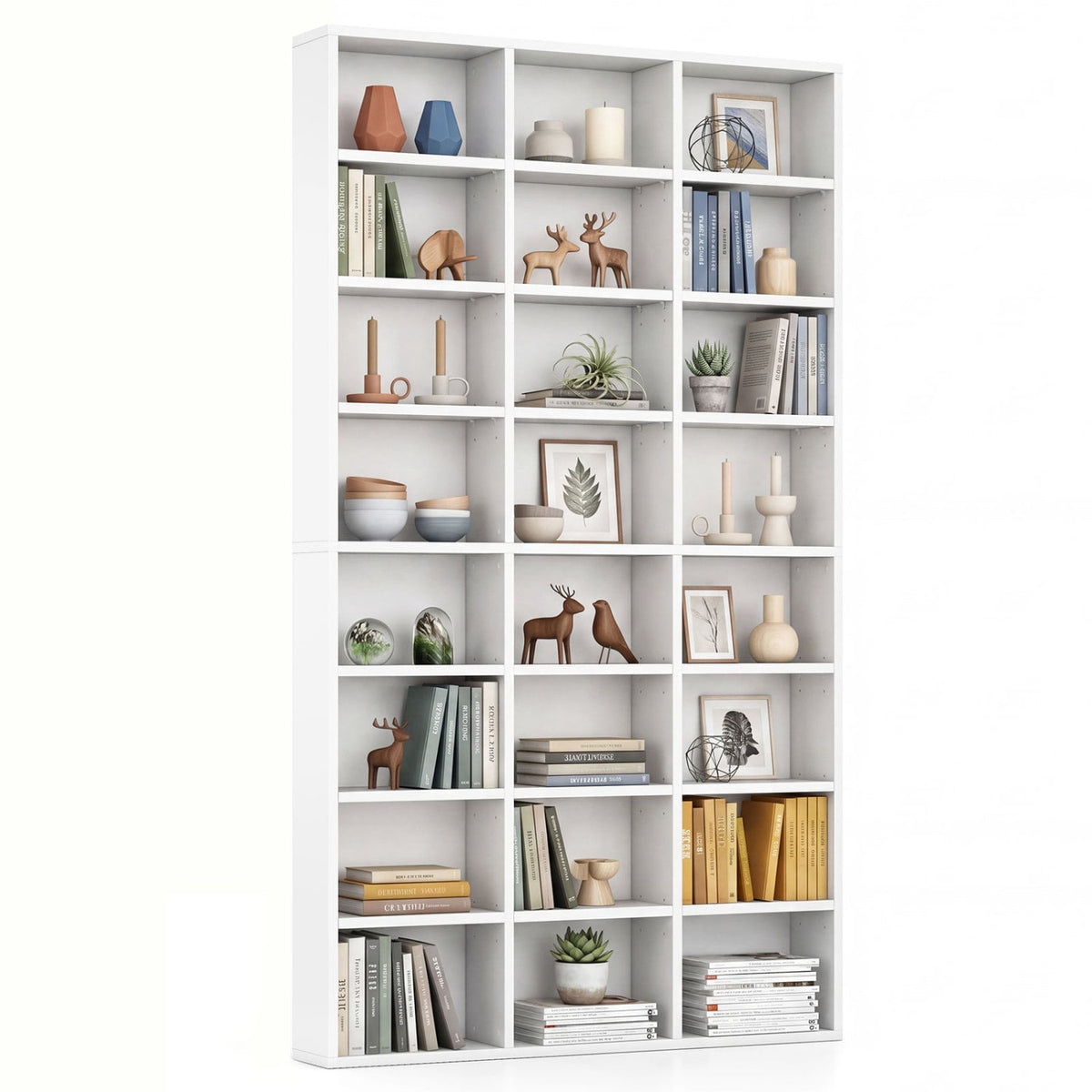 70 Inch Tall Bookshelf 24 Cube Storage Organizer with Adjustable Shelves-Bookcases-DECOROLALA