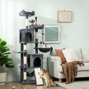 70" Multi-Level Cat Tower - Dark Grey with Condos and Hammock-Cats-DECOROLALA