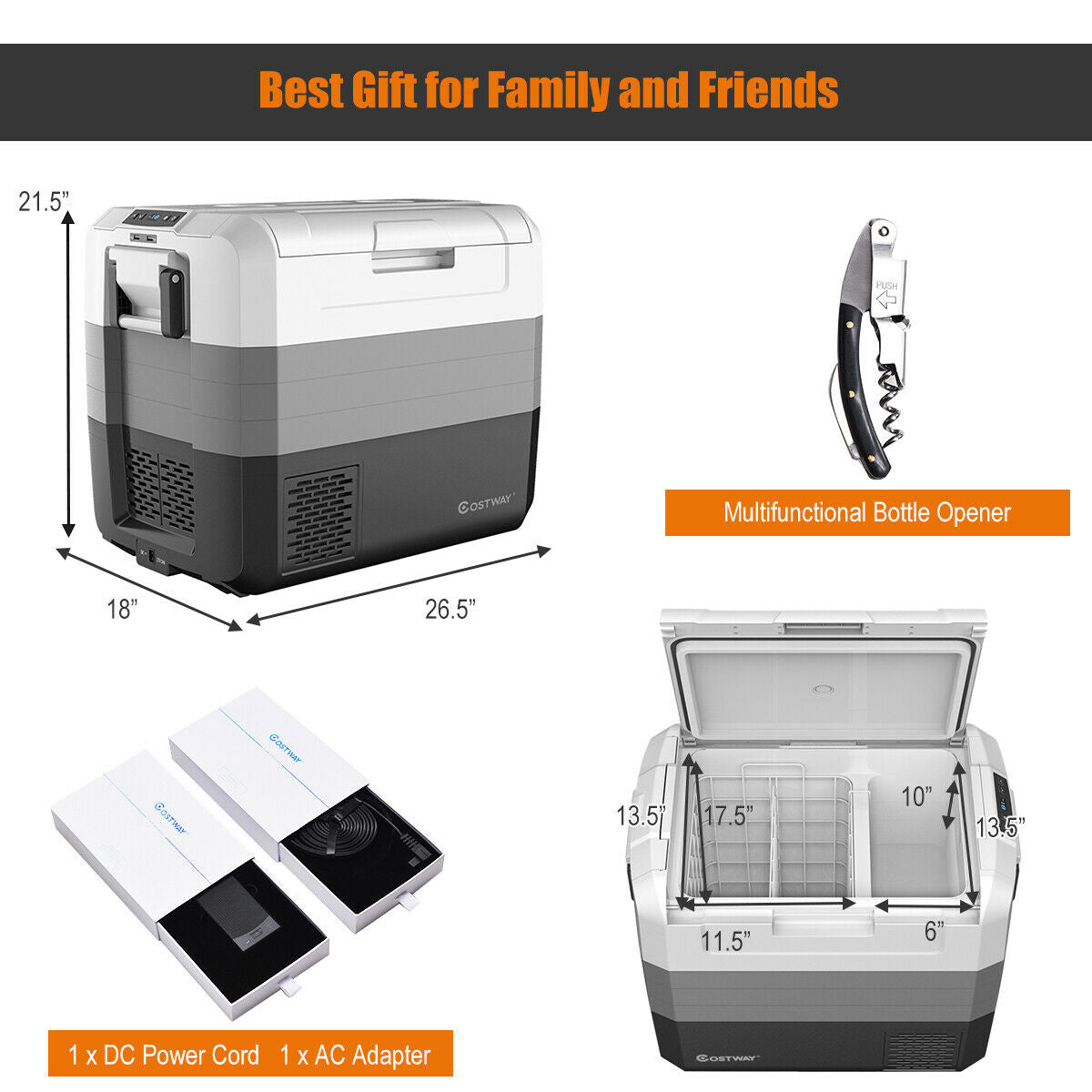 70 Quart Portable Electric Car Camping Cooler-Coolers-DECOROLALA