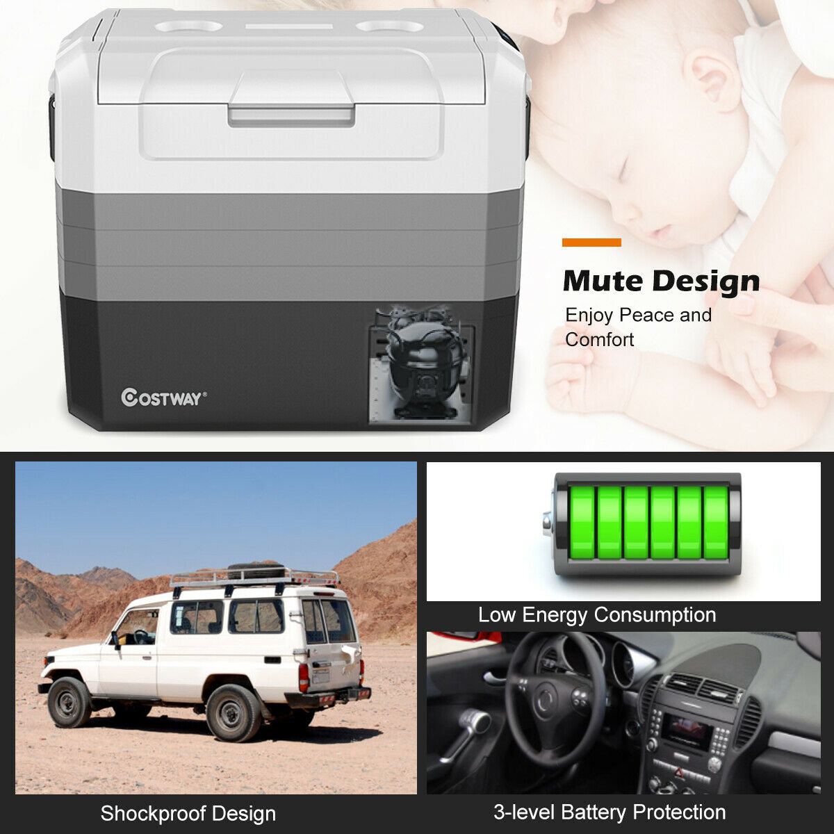 70 Quart Portable Electric Car Camping Cooler-Coolers-DECOROLALA