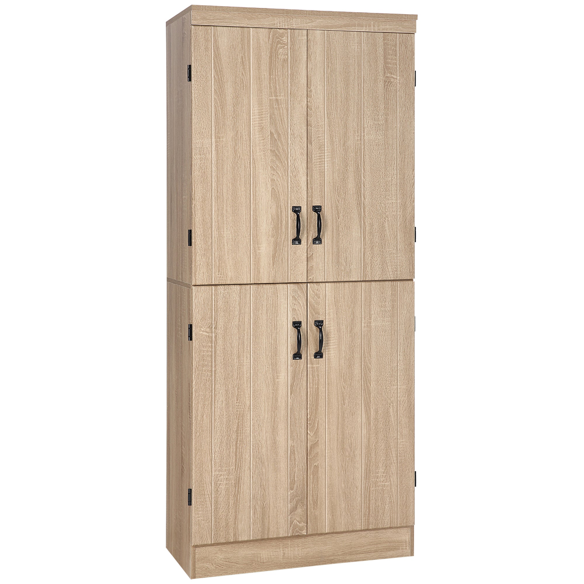 70" Storage Cabinet 4-Door Natural-DECOROLALA