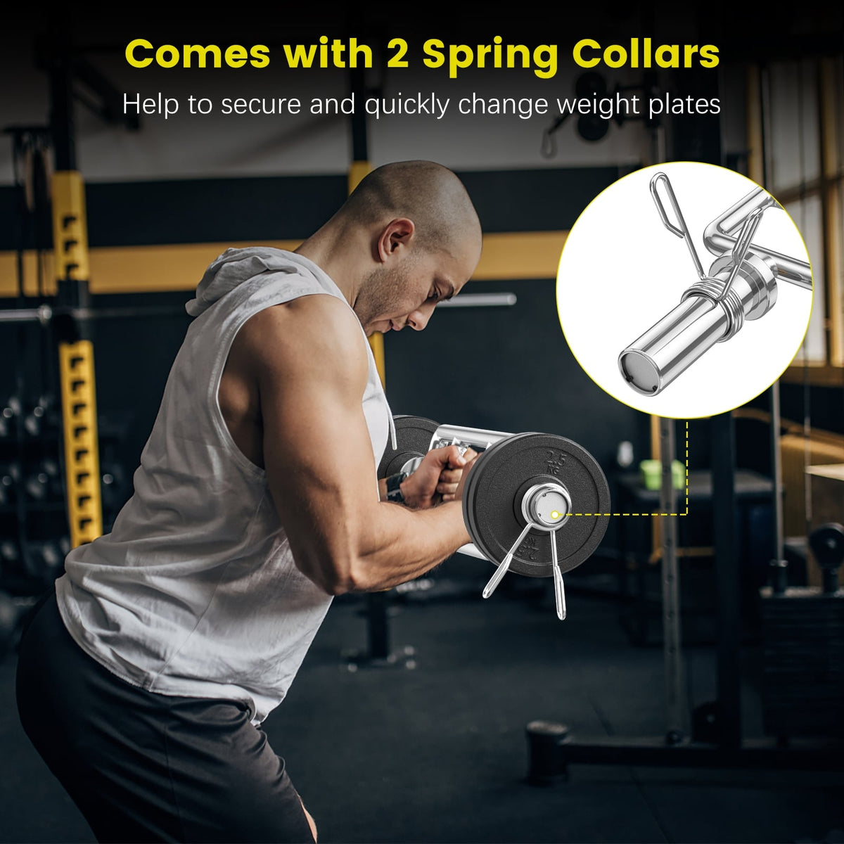 700 LBS Olympic Triceps Bar with Knurled Handles for Squats Deadlifts Shrugs-Weight Lifting Accessories-DECOROLALA