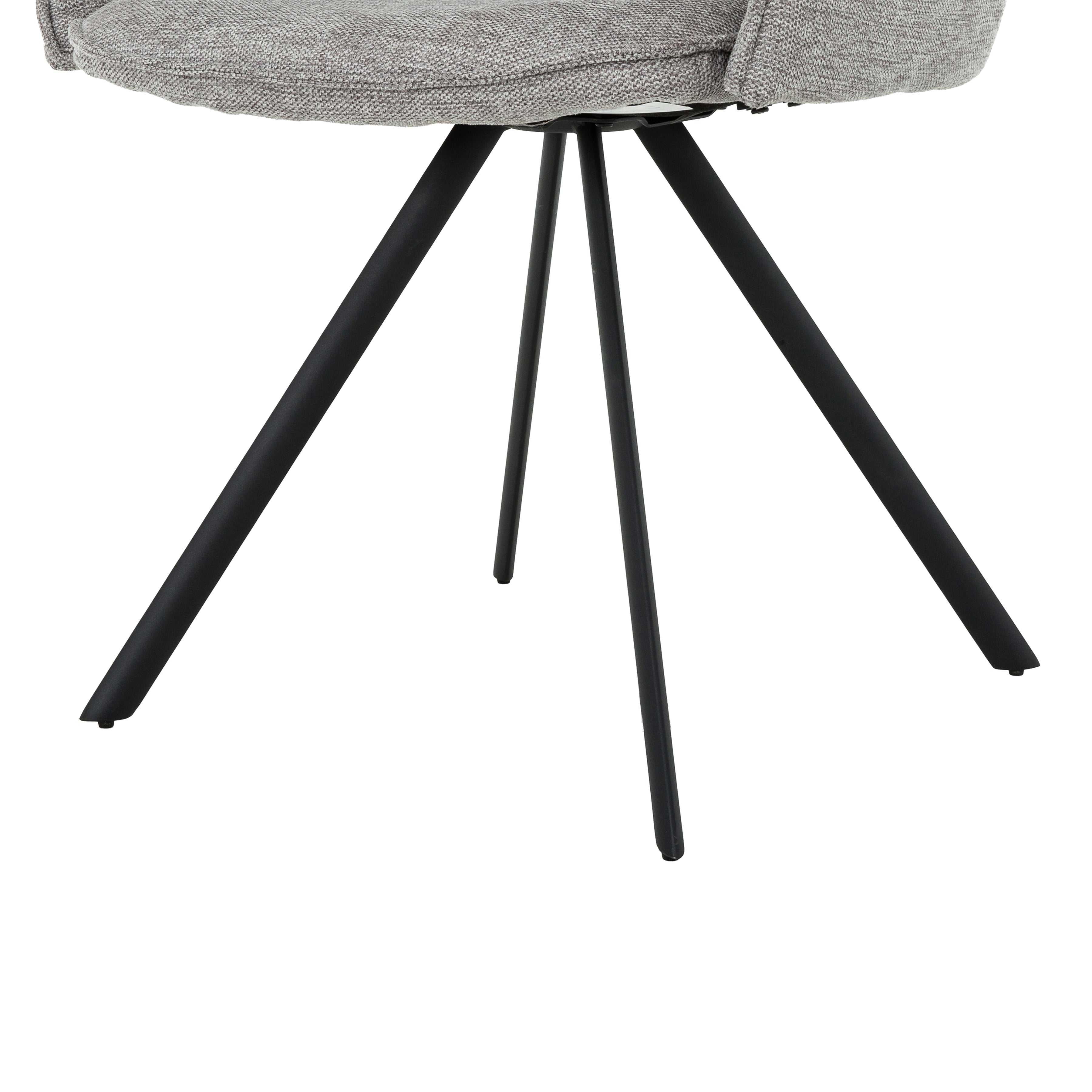 Ensemble de salle à manger extensible 7 pièces - Verre céramique et tissu gris