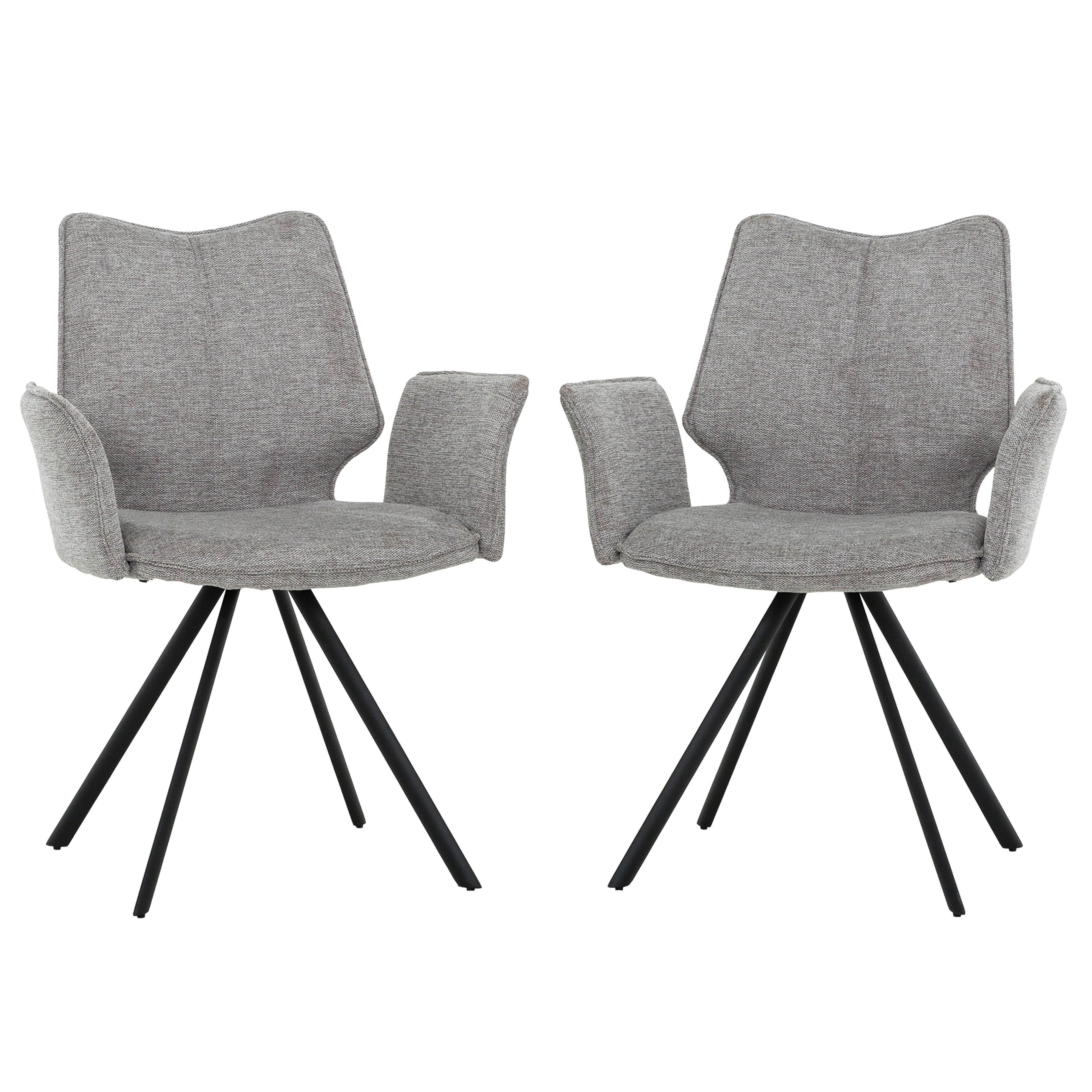 Ensemble de salle à manger extensible 7 pièces - Verre céramique et tissu gris