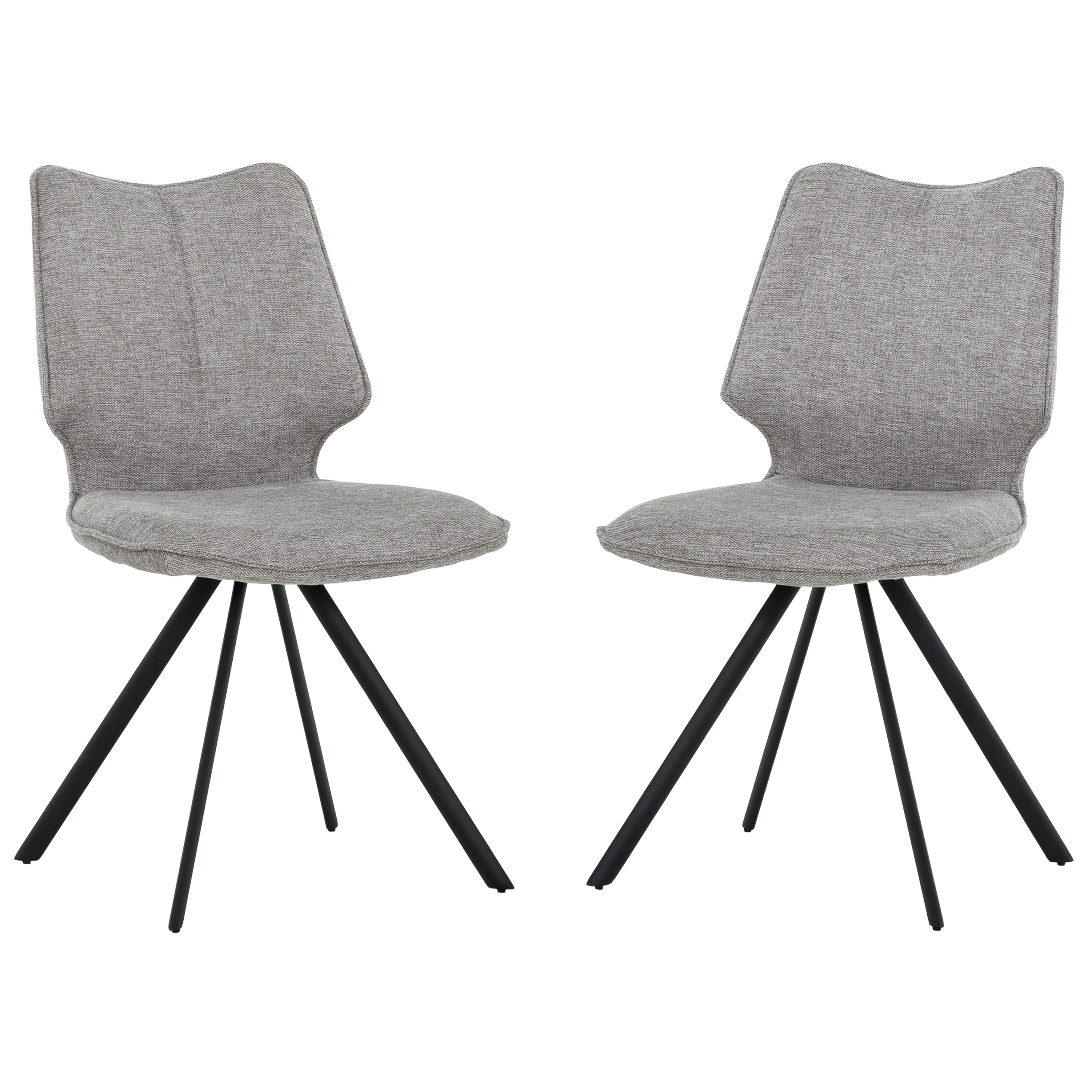 Ensemble de salle à manger extensible 7 pièces - Verre céramique et tissu gris