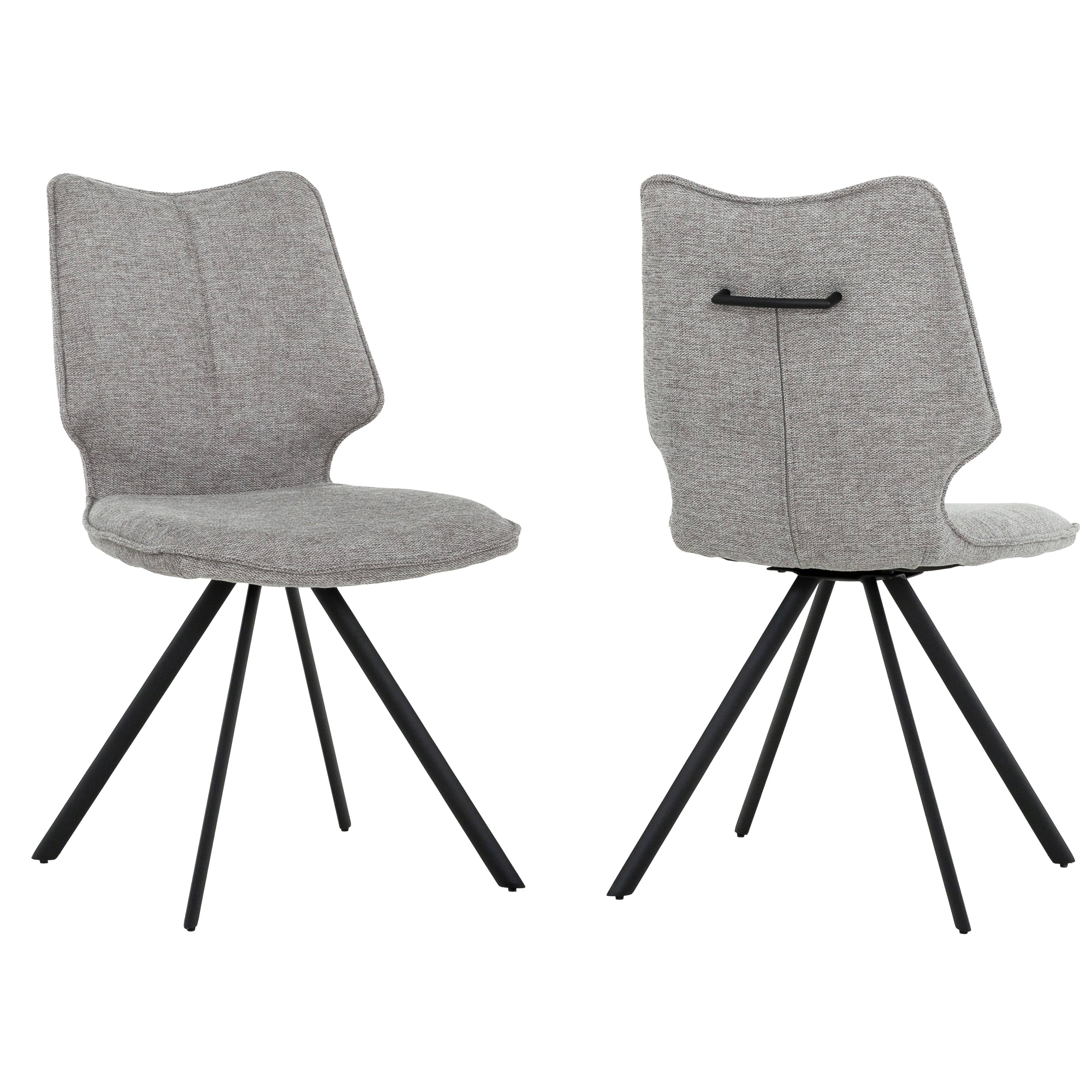 Ensemble de salle à manger extensible 7 pièces - Verre céramique et tissu gris