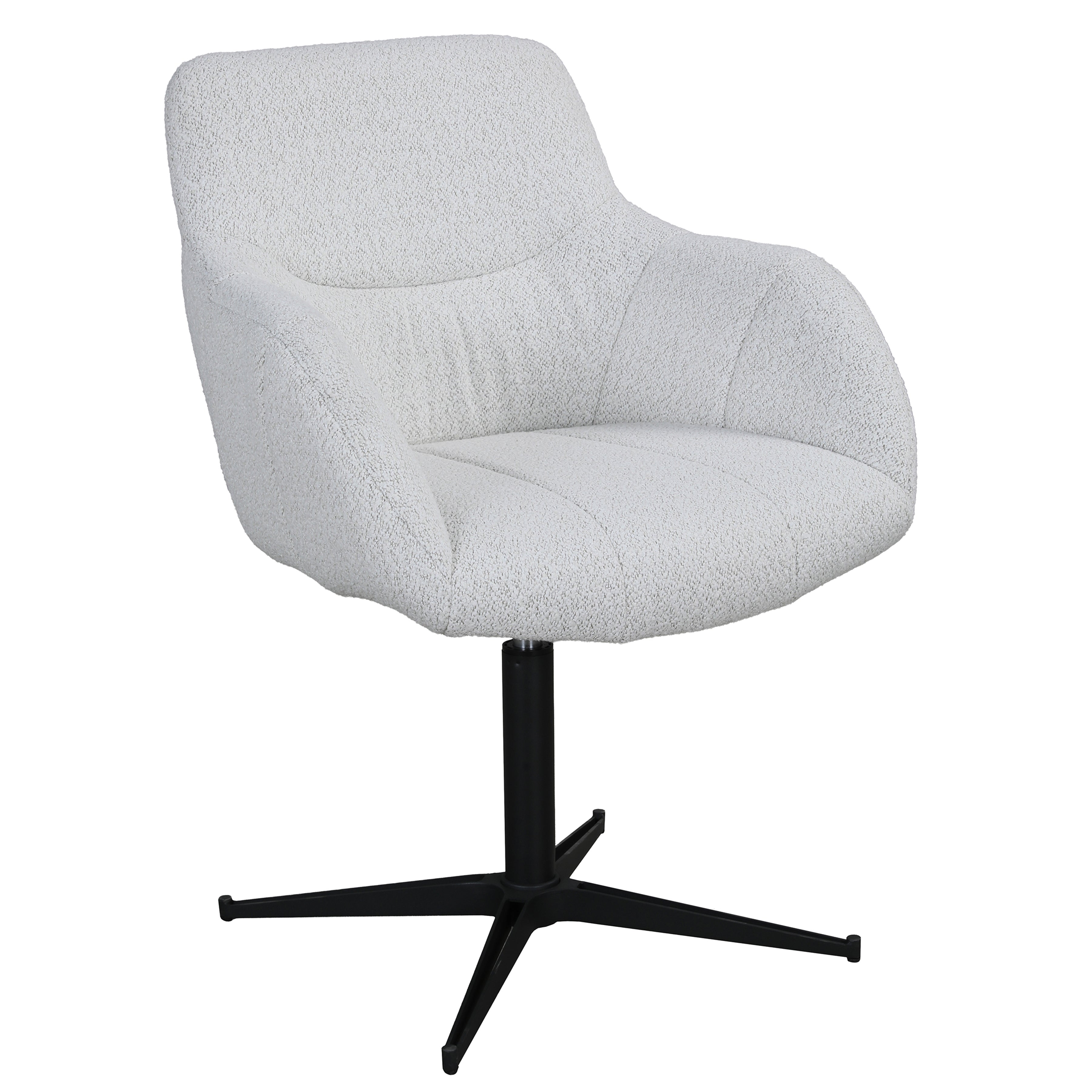 Ensemble de salle à manger extensible 6 pièces - Plateau en verre gris avec chaises pivotantes
