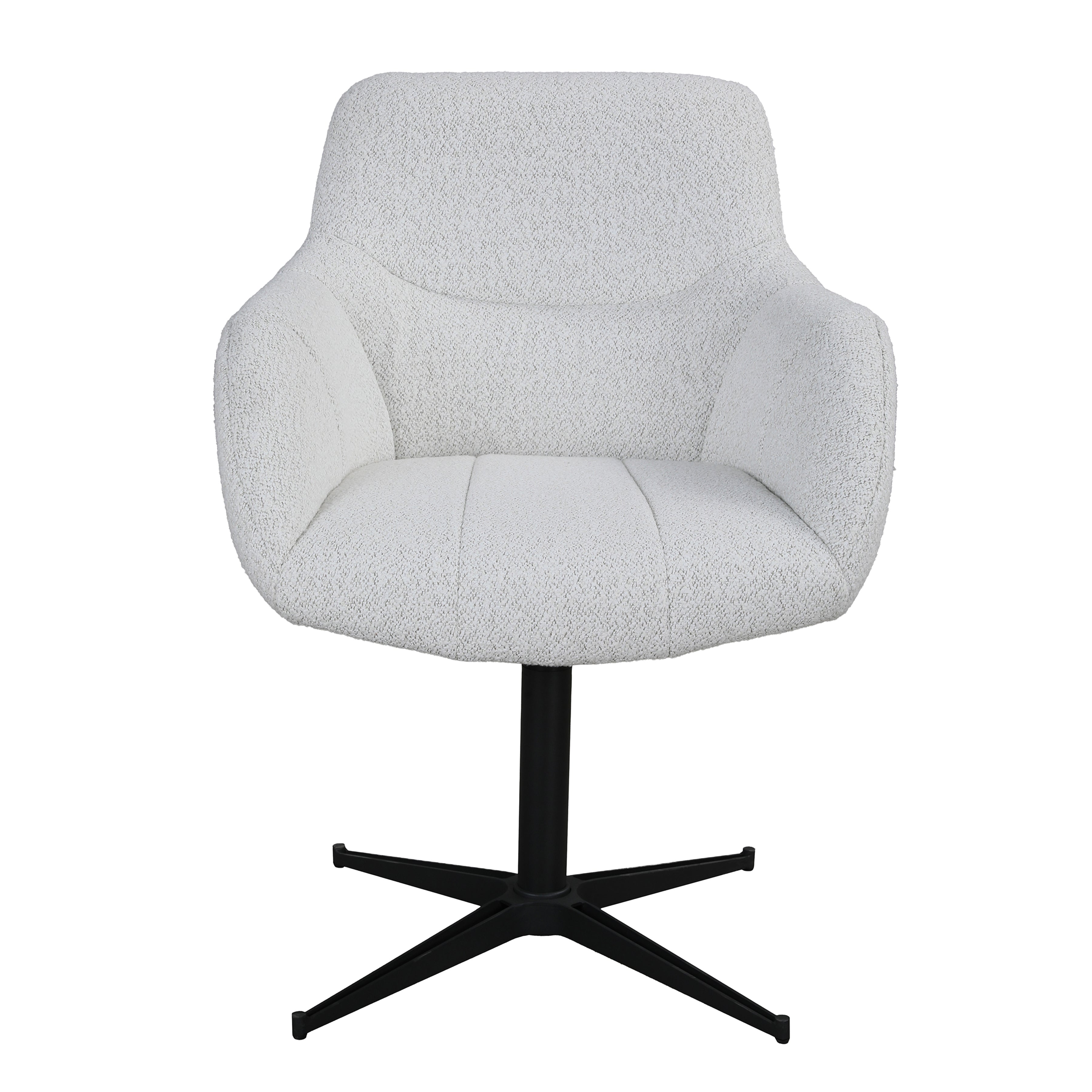Ensemble de salle à manger extensible 6 pièces - Plateau en verre gris avec chaises pivotantes