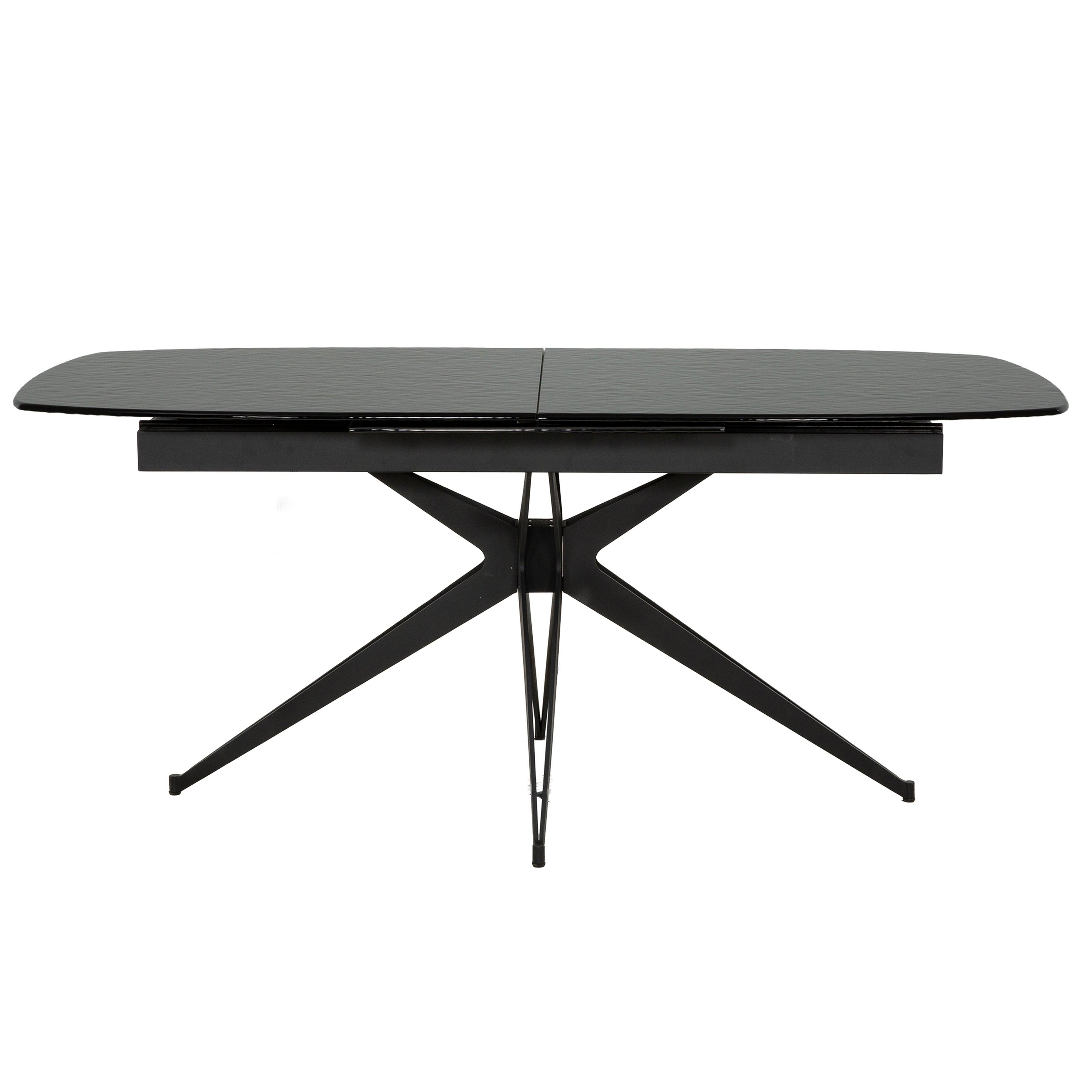 Ensemble de salle à manger extensible 6 pièces - Plateau en verre gris avec chaises pivotantes