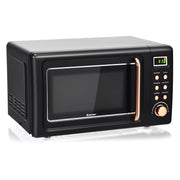 700W Retro Countertop Microwave Oven with 5 Micro Power and Auto Cooking Function-Golden-Toaster Ovens-DECOROLALA