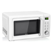 700W Retro Countertop Microwave Oven with 5 Micro Power and Auto Cooking Function-White-Toaster Ovens-DECOROLALA