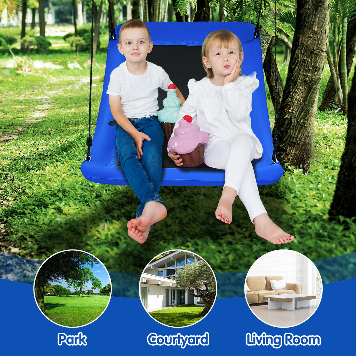 700lb Giant 60 Inch Platform Tree Swing for Kids and Adults