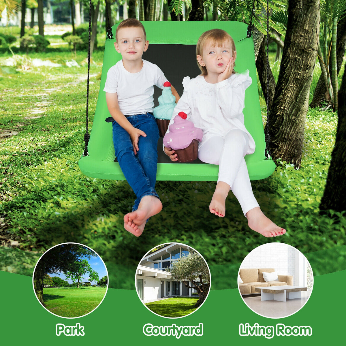 700lb Giant 60 Inch Platform Tree Swing for Kids and Adults