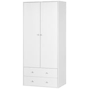 71" Armoire Wardrobe Closet with 2 Drawers - White-DECOROLALA