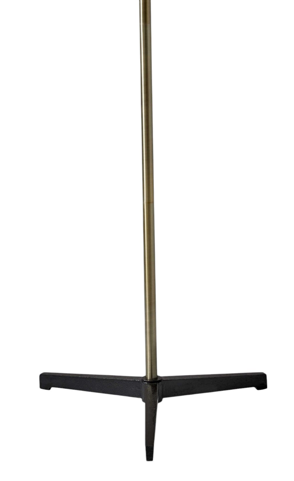 71" Brass Metal Novelty Floor Lamp With Black And White Iron Cone Shade-Floor Lamps-DECOROLALA