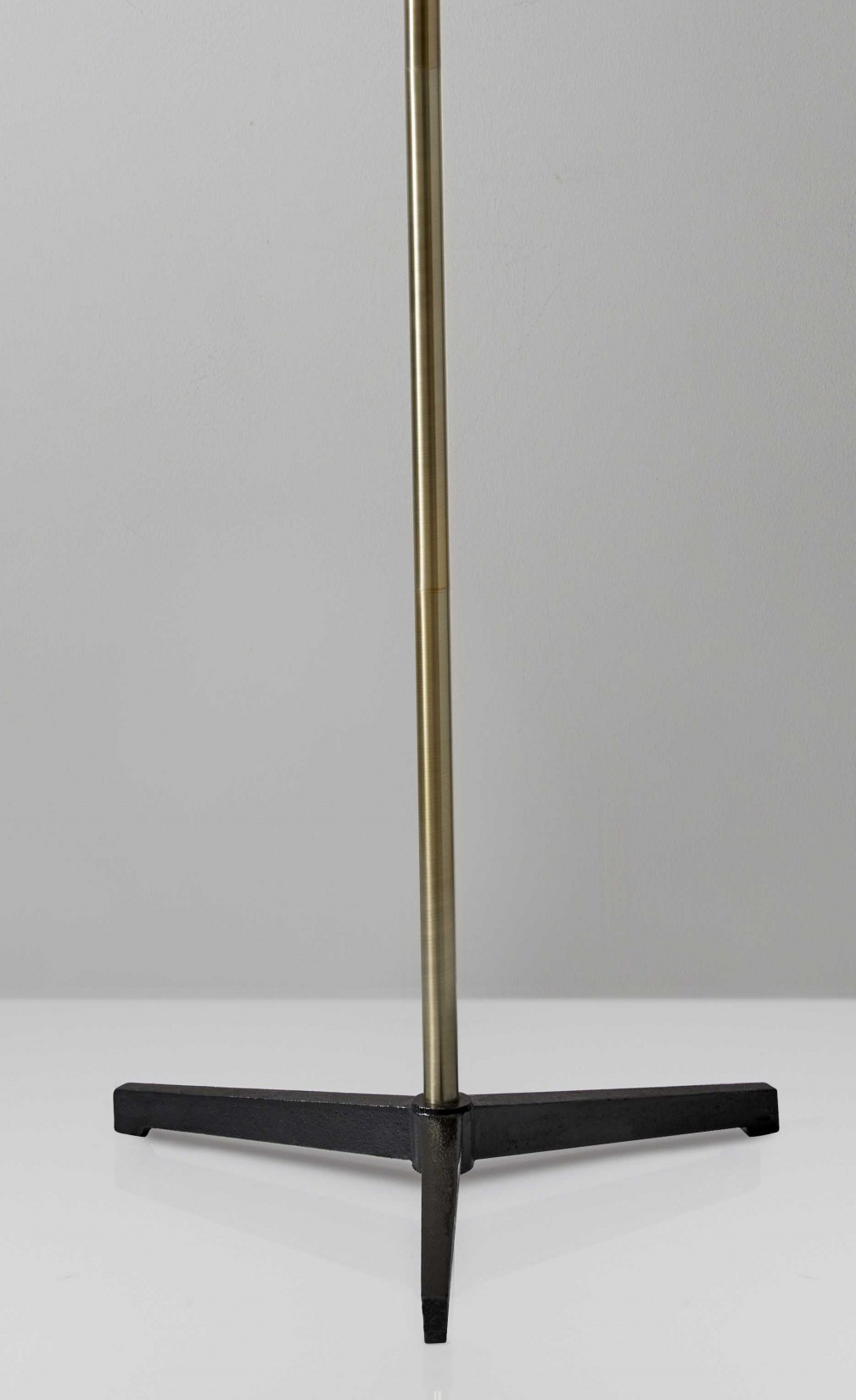 71" Brass Metal Novelty Floor Lamp With Black And White Iron Cone Shade-Floor Lamps-DECOROLALA