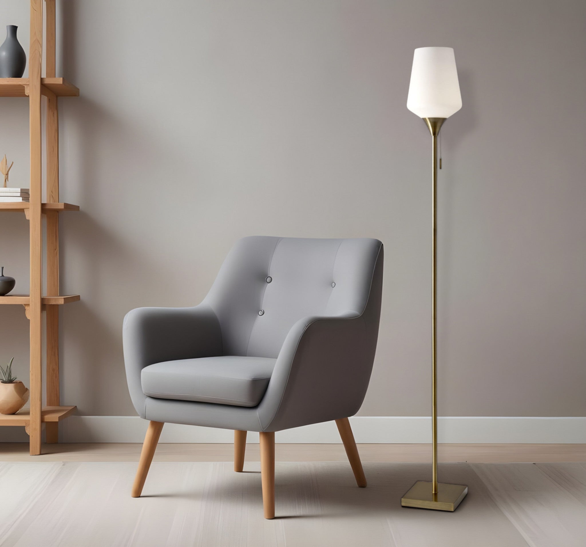 71" Brass Metal Torchiere Floor Lamp With White Glass Novelty Shade-Floor Lamps-DECOROLALA