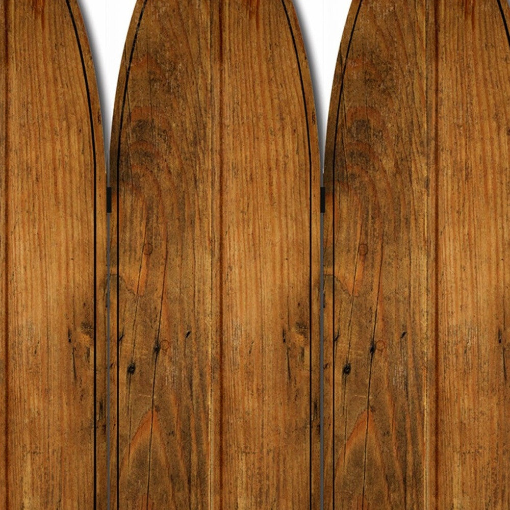 71" Brown Solid Wood Folding Three Panel Screen Room Divider-Room Dividers-DECOROLALA