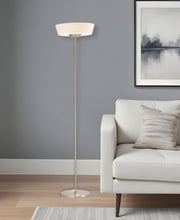 71" Brushed Led Torchiere Floor Lamp With White Empire Shade-Floor Lamps-DECOROLALA