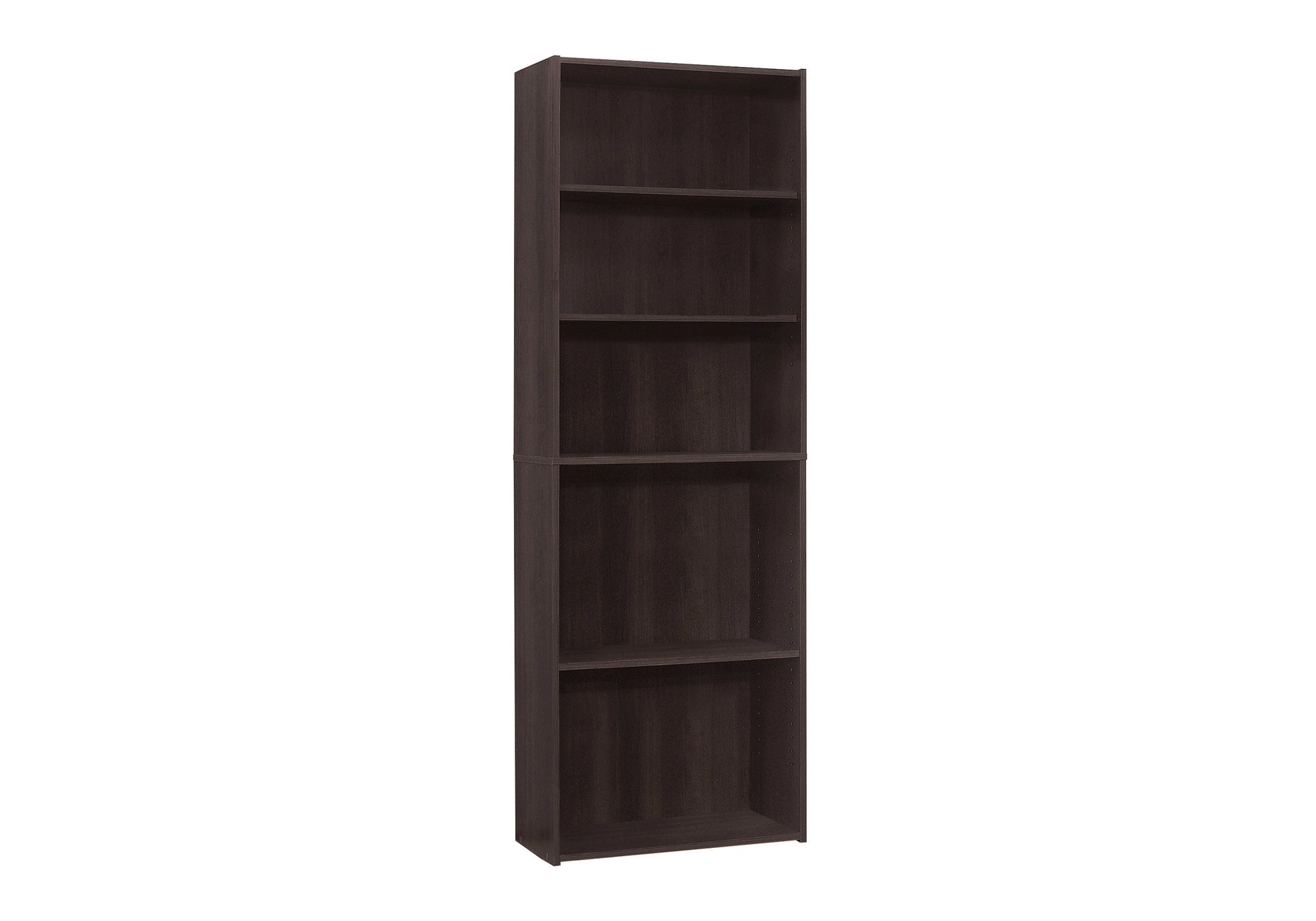 71" Cappuccino Wood Adjustable Bookcase-Bookcases-DECOROLALA