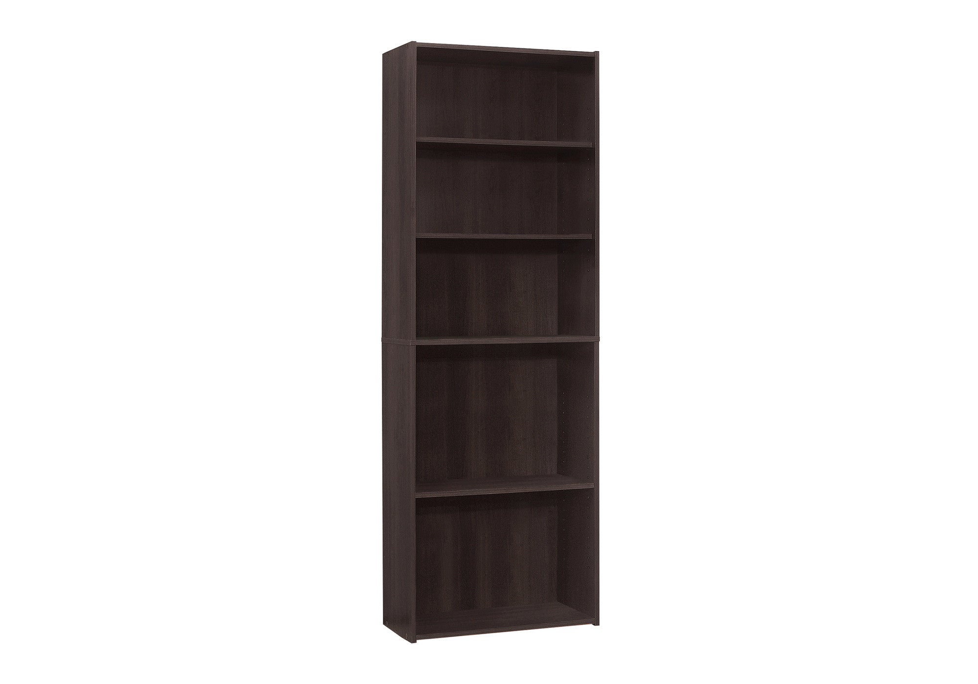 71" Cappuccino Wood Adjustable Bookcase-Bookcases-DECOROLALA