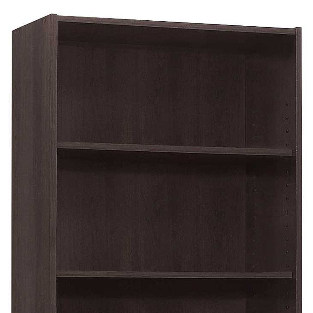 71" Cappuccino Wood Adjustable Bookcase-Bookcases-DECOROLALA
