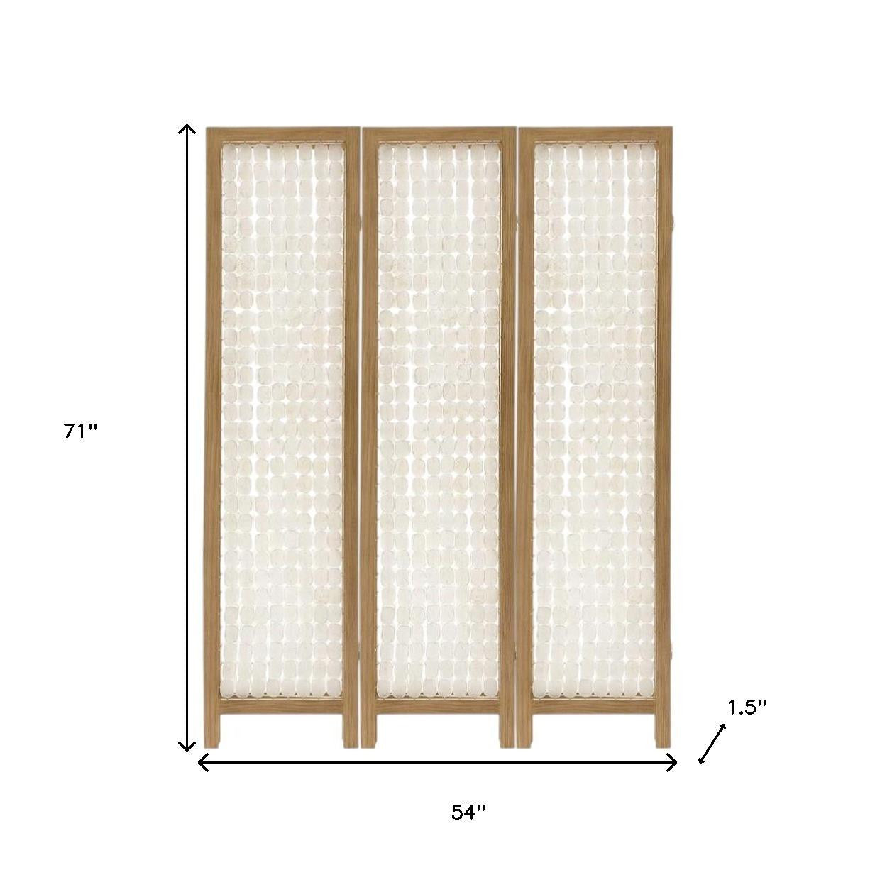 71" Clear Folding Three Panel Screen Room Divider-Room Dividers-DECOROLALA
