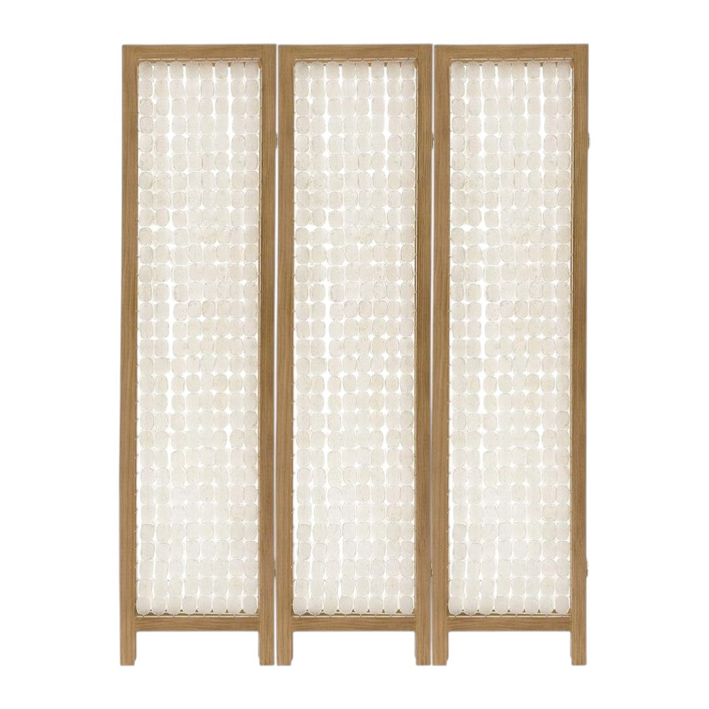 71" Clear Folding Three Panel Screen Room Divider-Room Dividers-DECOROLALA