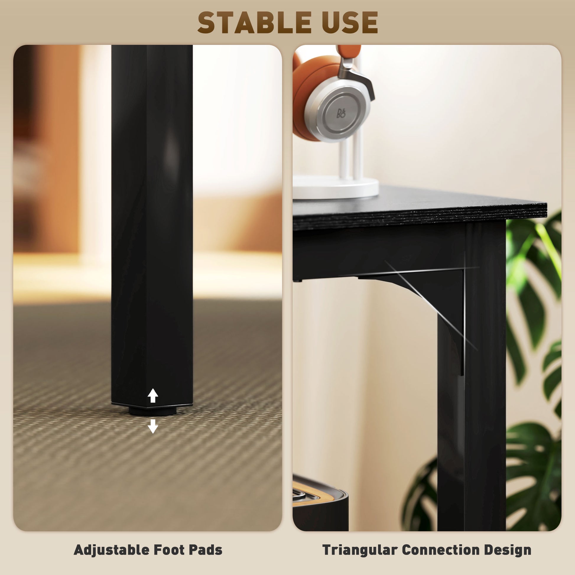 71" Computer Desk, Desktop Desk with Metal Legs, Distressed Black-Office Products > Office Furniture > Office Desks & Work Stations > Computer Desks-DECOROLALA