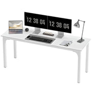 71" Computer Desk, Desktop Desk with Metal Legs, White-Office Products > Office Furniture > Office Desks & Work Stations > Computer Desks-DECOROLALA