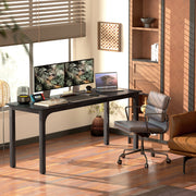 71" Computer Desk - Distressed Black Industrial Style-Office Products > Office Furniture > Office Desks & Work Stations > Computer Desks-DECOROLALA