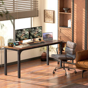 71" Computer Desk - Rustic Brown Industrial Office Table-Office Products > Office Furniture > Office Desks & Work Stations > Computer Desks-DECOROLALA
