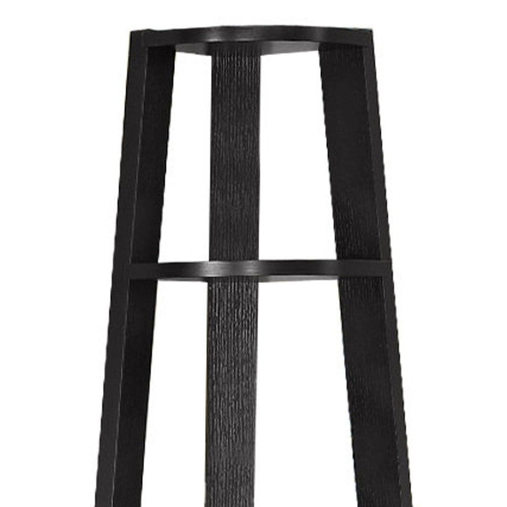 71" Espresso Wood Five Tier Corner Bookcase-Bookcases-DECOROLALA