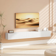 71" Floating TV Stand - White Wall Mount Media Console-TV Stands-DECOROLALA