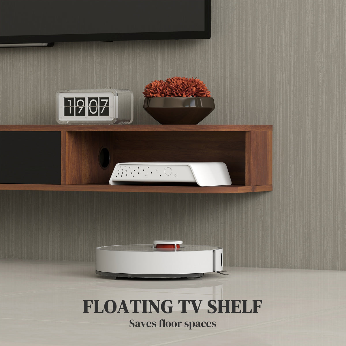 71" Floating TV Stand for TVs up to 75" - Walnut-Home Furnishings > Living Room Furniture > TV¬†Stands-DECOROLALA
