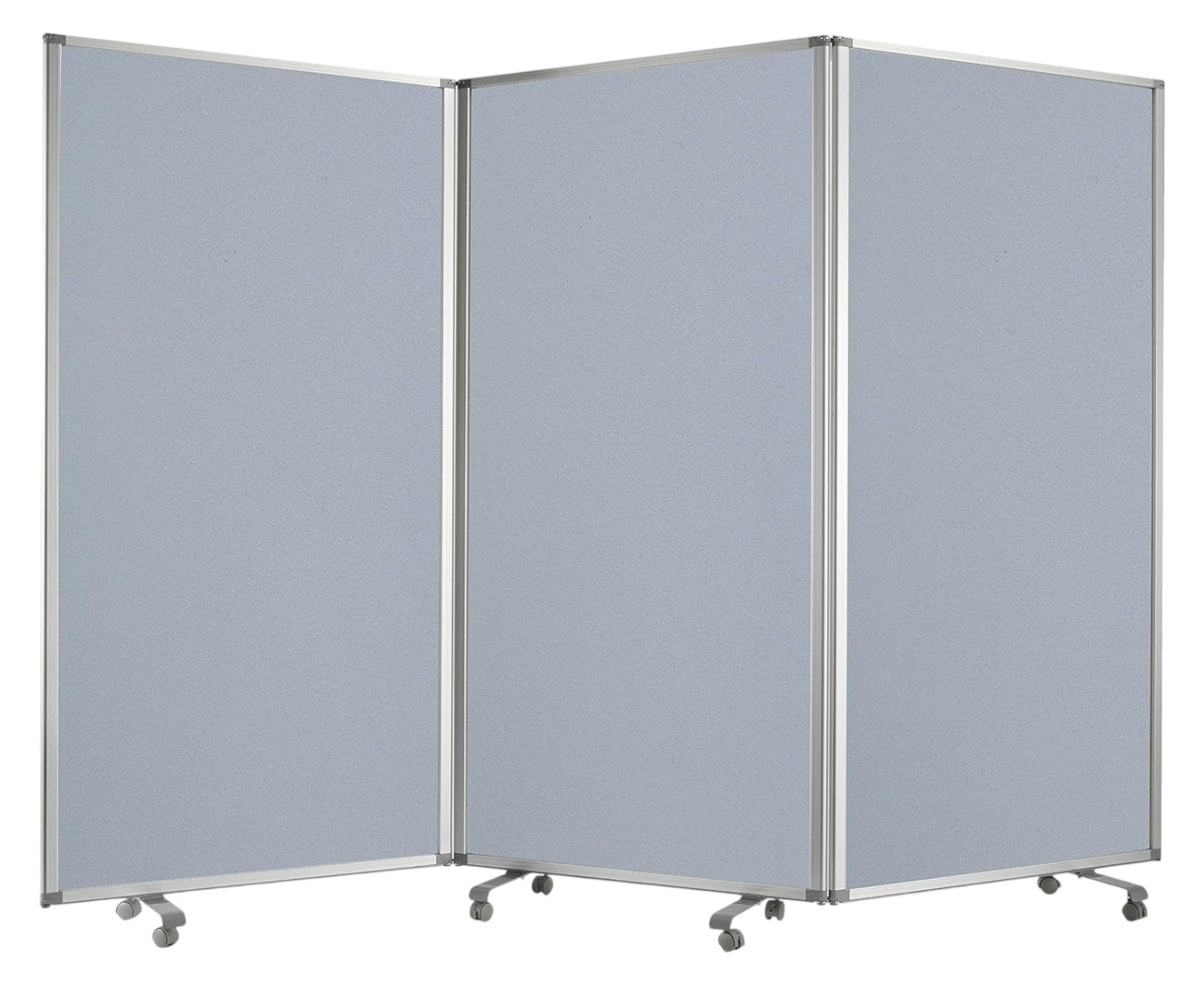 71" Gray Iron Folding Three Panel Screen Room Divider-Room Dividers-DECOROLALA