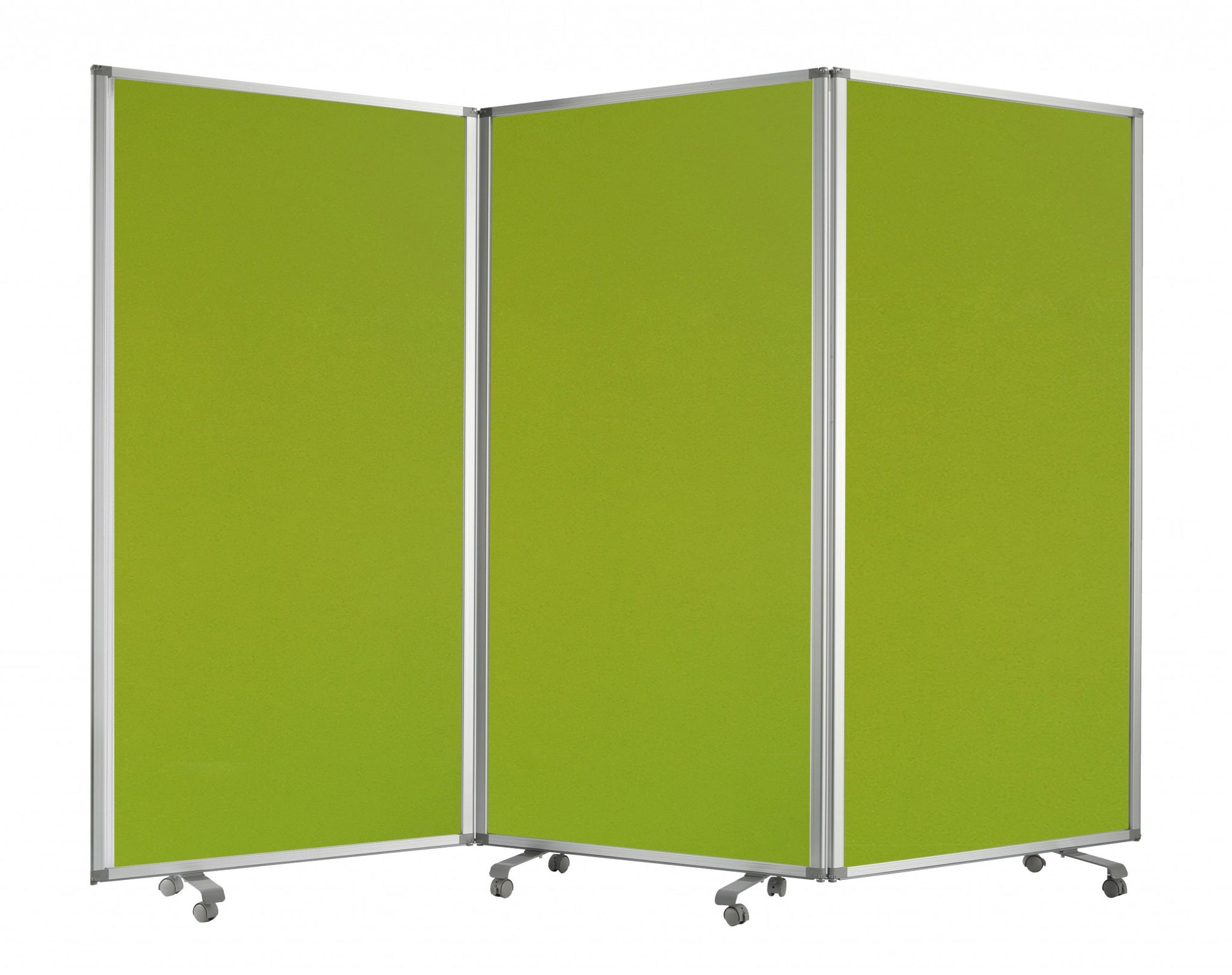 71" Green Iron Folding Three Panel Screen Room Divider-Room Dividers-DECOROLALA
