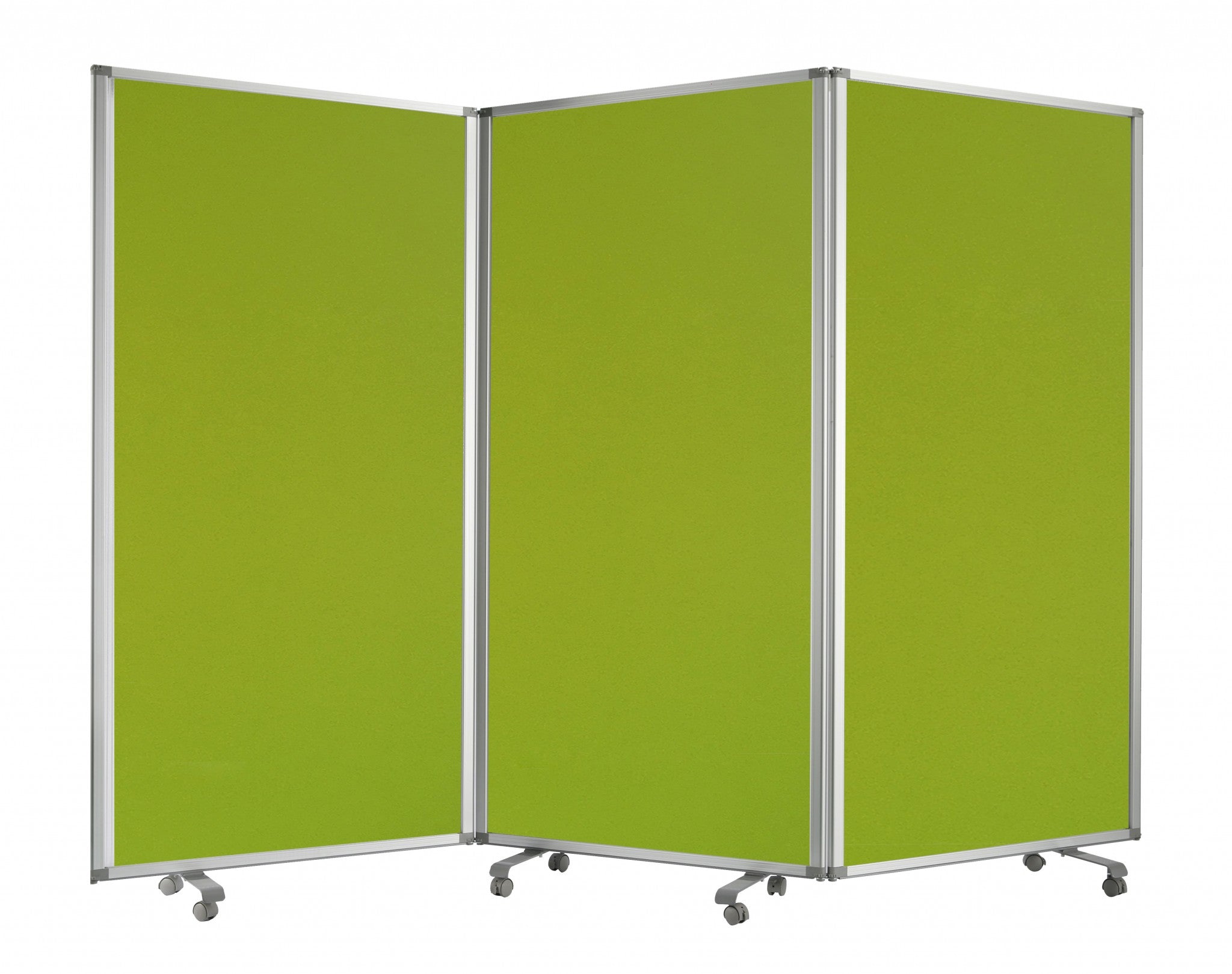 71" Green Iron Folding Three Panel Screen Room Divider-Room Dividers-DECOROLALA