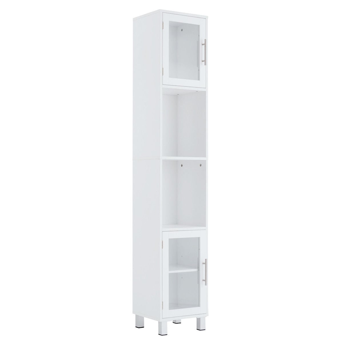 71 Inch Tall Tower Bathroom Storage Cabinet and Organizer Display Shelves for Bedroom-White-Floor Cabinets-DECOROLALA