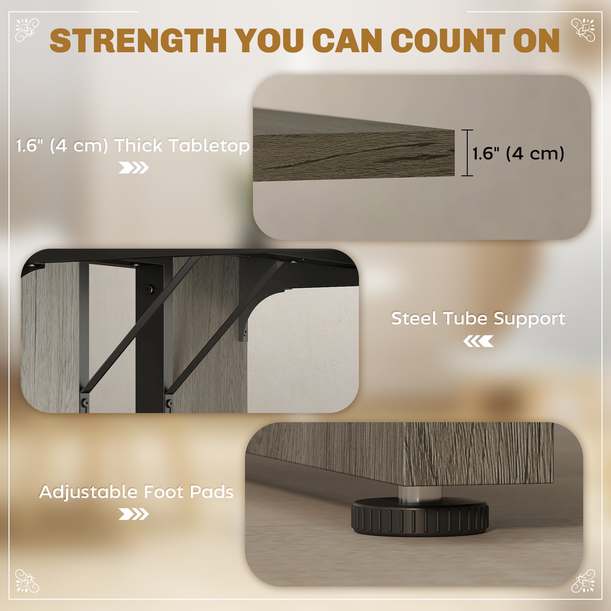 71" Industrial Dining Table for 8 - Grey Wood Finish-DECOROLALA