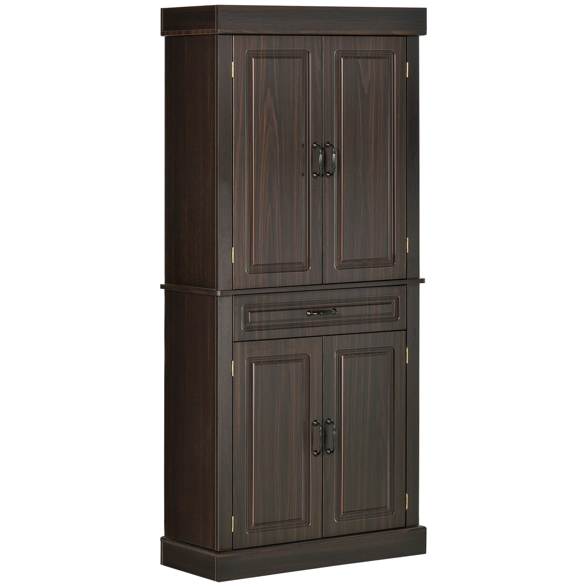 71" Kitchen Pantry Cabinet - Distressed Coffee-DECOROLALA