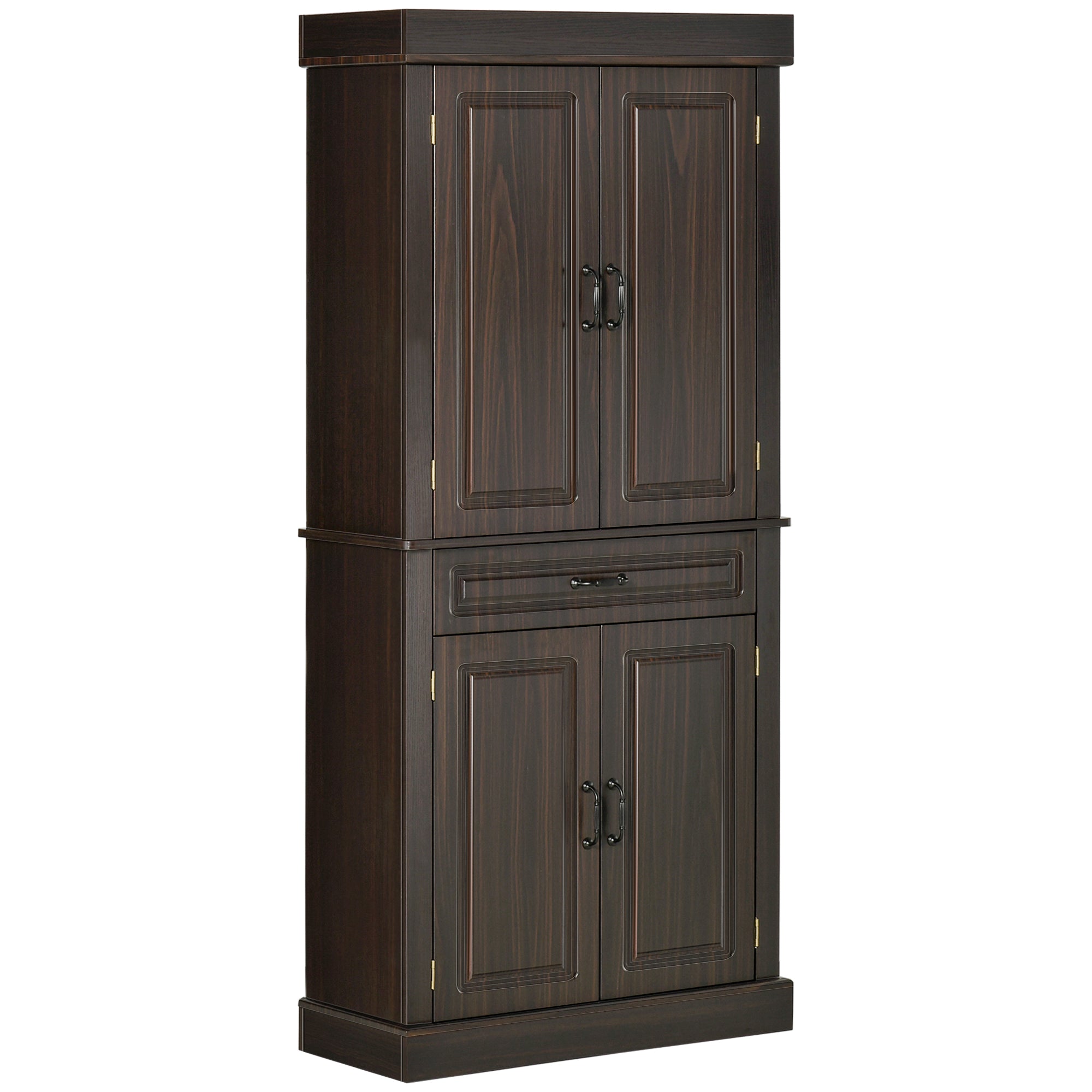71" Kitchen Pantry Cabinet - Distressed Coffee-DECOROLALA