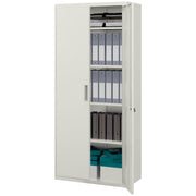 71" Metal Storage Cabinet - 2 Doors 4 Shelves White-DECOROLALA