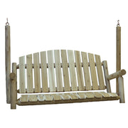 71" Natural Solid Wood Swing Chair-Outdoor Chairs-DECOROLALA