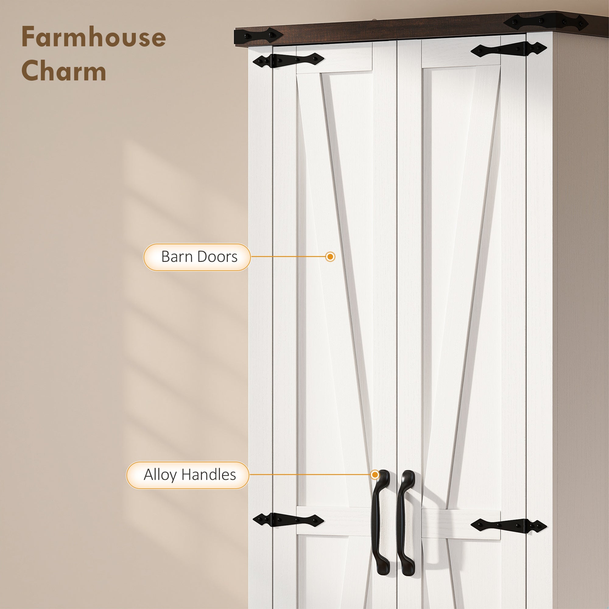 71" Pantry Cabinet - Kitchen Storage with Adjustable Shelves, 2 Doors & Drawer, White-DECOROLALA
