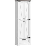 71" Pantry Cabinet - Kitchen Storage with Adjustable Shelves, 2 Doors & Drawer, White-DECOROLALA