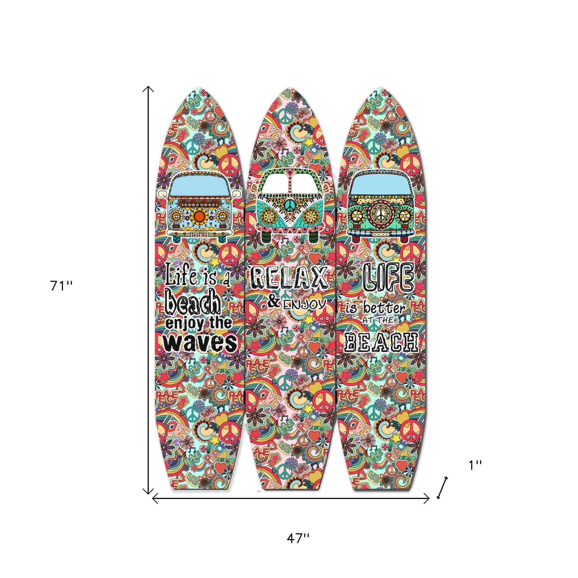 71" Red and Black Solid Wood Folding Three Panel Screen Room Divider-Room Dividers-DECOROLALA