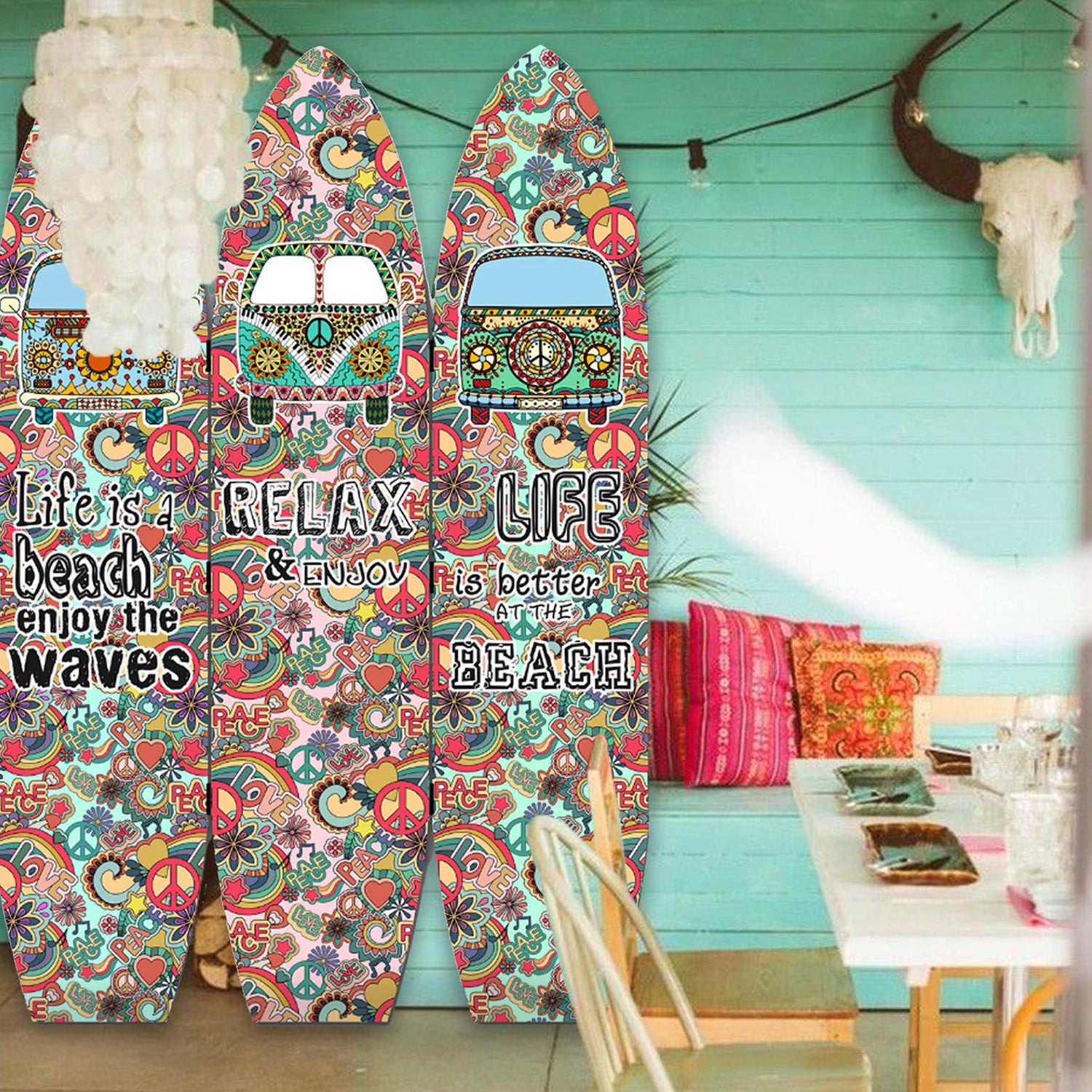 71" Red and Black Solid Wood Folding Three Panel Screen Room Divider-Room Dividers-DECOROLALA