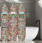 71" Red and Black Solid Wood Folding Three Panel Screen Room Divider-Room Dividers-DECOROLALA