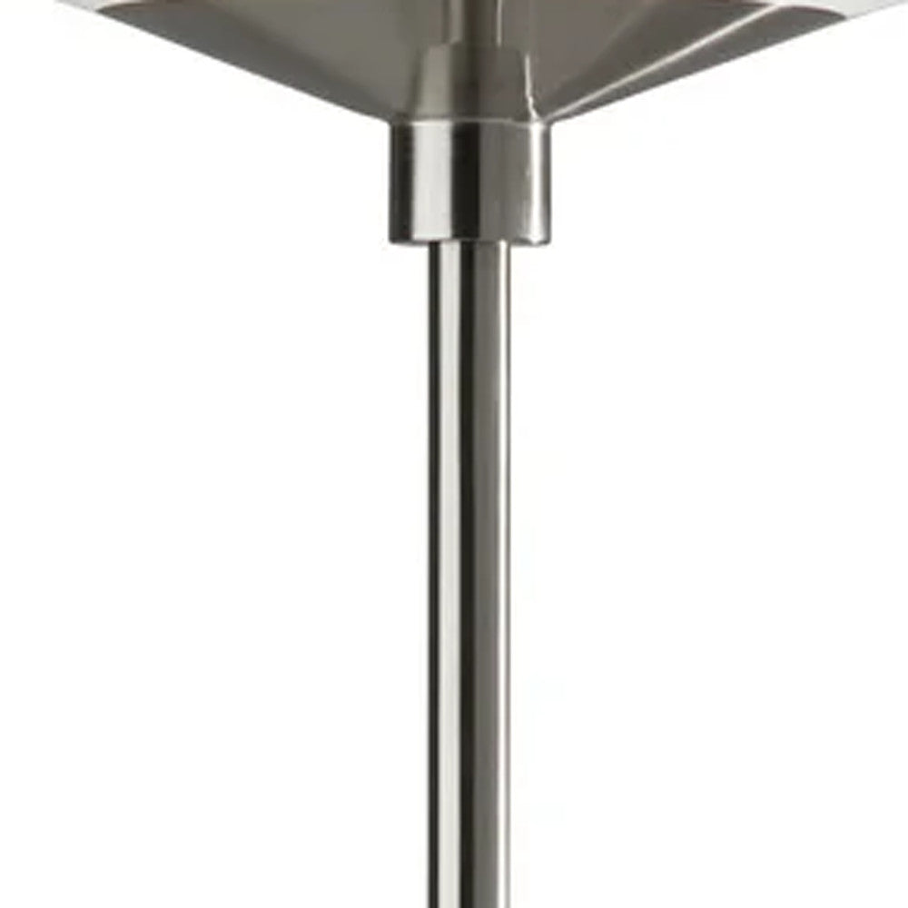 71" Silver LED Torchiere Floor Lamp With White Glass Cone Shade-Floor Lamps-DECOROLALA